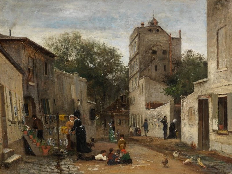 1827-Olof Hermelin - Una strada di Montmartre, Parigi
